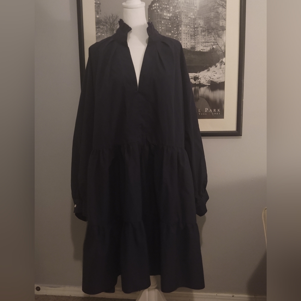 Long Sleeve V-neck 3 Tier Dress